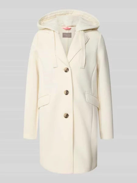 Płaszcz z kapturem i z patką Christian Berg Woman Selection biały