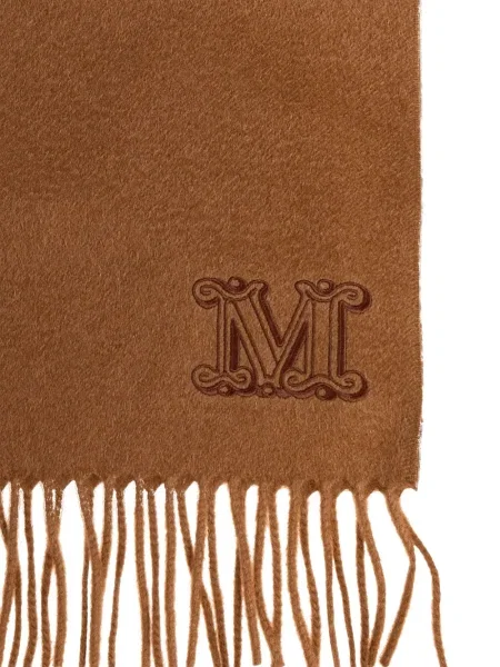 Fular Max Mara cu broderie maro