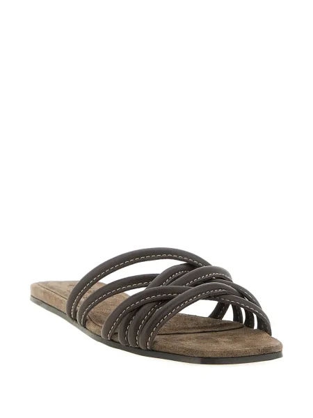 Sandale Brunello Cucinelli din piele maro