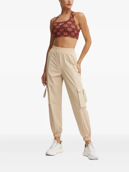 Komplet dresowy Adidas koronkowy sznurowany w paski różowy