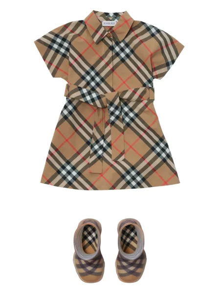 Sukienka koszulowa dziecięca Burberry brązowa