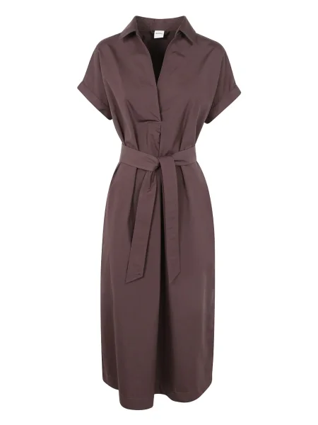 Rochie midi Aspesi până la genunchi din poplin de costum maro