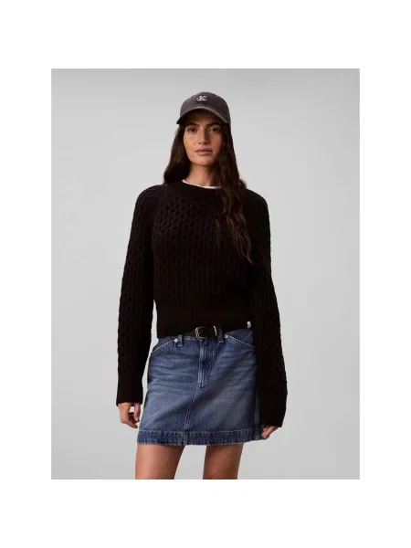 Mikina Calvin Klein Jeans z alpaky čierna