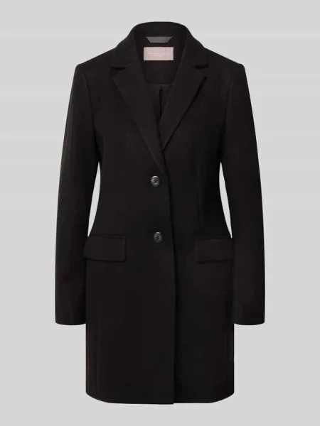 Płaszcz o kroju regular fit z listwą z 2 Christian Berg Woman Selection czarny