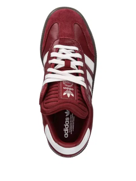 Prugaste bermuda kratke hlače Adidas s vezicama s čipkom smeđa