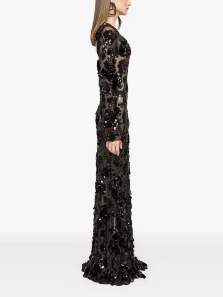 Rochie maxi Nissa din tul de costum negru