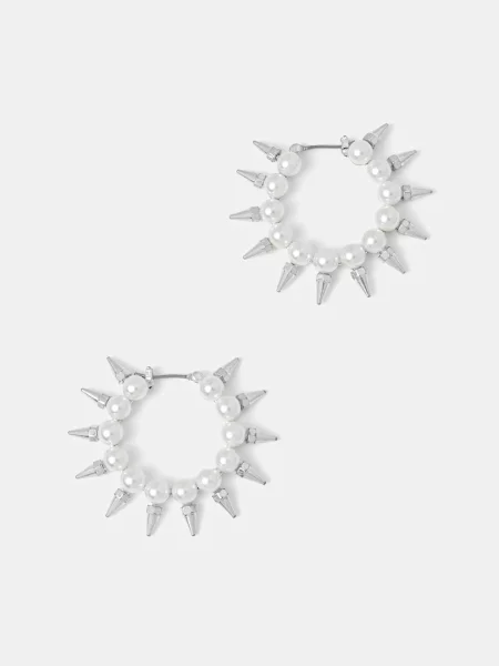 AllSaints Cercei argintiu / perlat alb