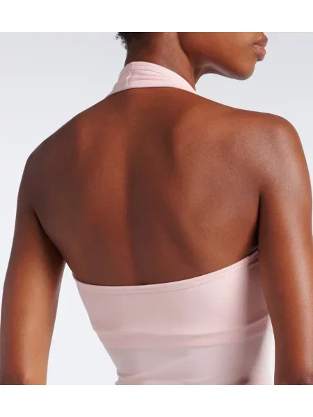 Top Norba cu gât halter roz