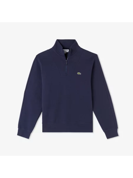 Lacoste Bluza Half Zip Classic Fit Granatowa niebieski