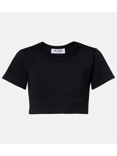 Decupat tricou The Attico din jerseu negru