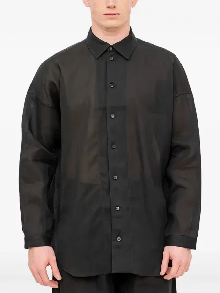 Cămașă Jan Jan Van Essche din țesătură twill negru