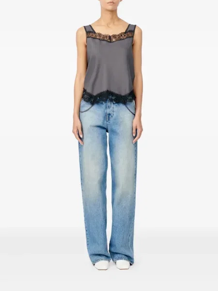 Top Mm6 Maison Margiela din dantelă gri