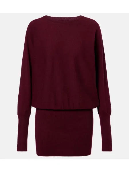 Rochie Jardin Des Orangers de lână de costum bordo