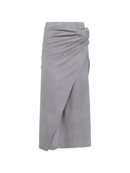Fustă midi Ziggy Chen drapată plic gri