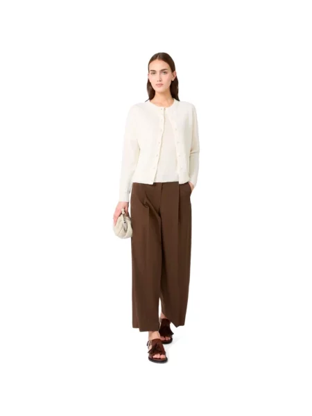 Lniany sweter Weekend Max Mara biały