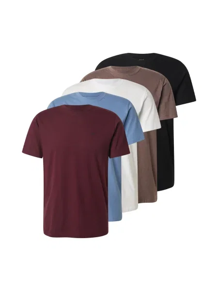 GAP Tricou albastru / maro / roșu vin / negru alb