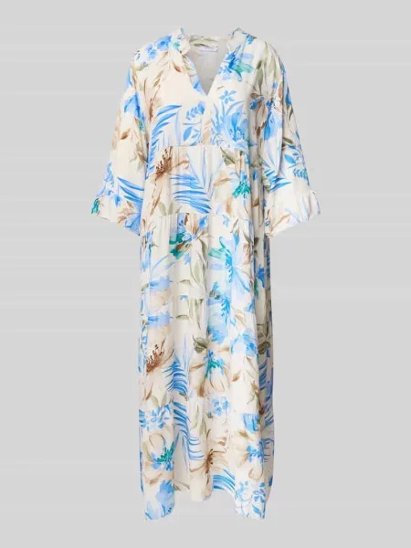 Sukienka midi z z efektem stopniowania Zabaione błękitna