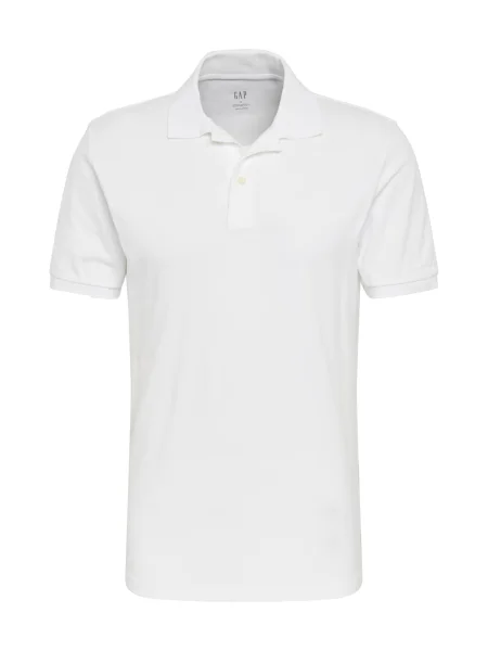 GAP Tricou V-SOLID PIQUE POLO' alb