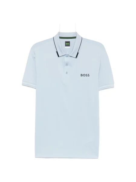 Tricou polo Boss cu imagine albastru