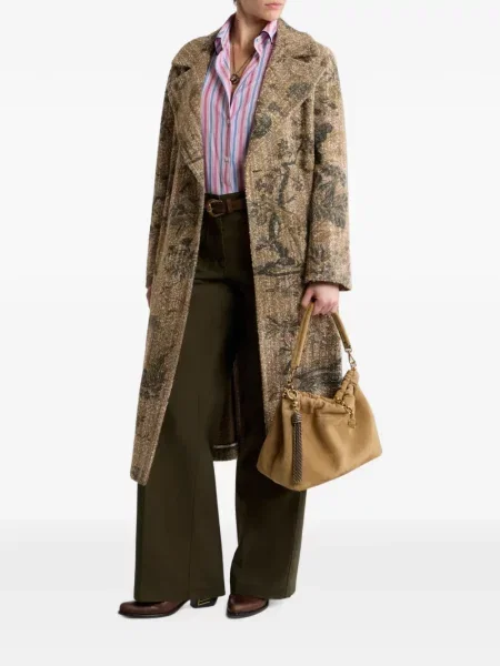 Bouclé palton Etro cu model floral plic