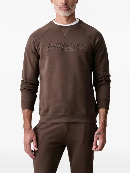 Pulover Guess cu autograf maro