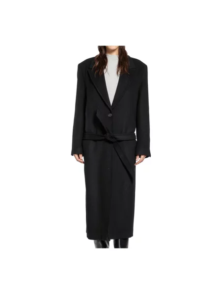 Płaszcz The Attico wełniany czarny