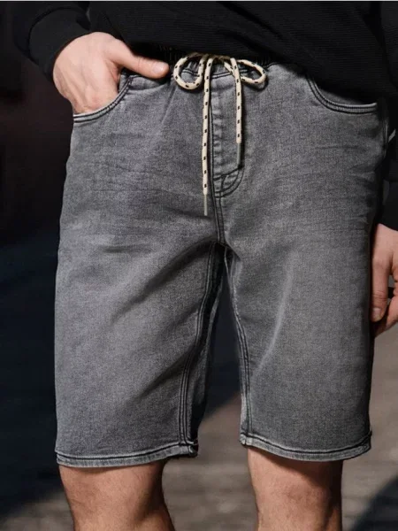 Sinsay Džínové kraťasy jogger šedá