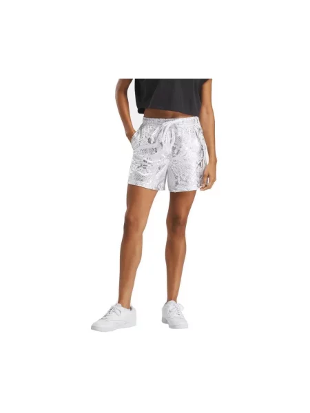 Pantaloni scurți de sport Reebok Sport cu imagine alb