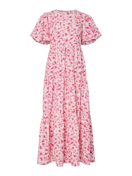 YAS Rochie YASCOLEA roz / roșu alb