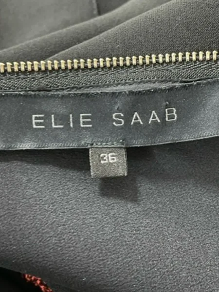 Дълго гащеризон Elie Saab на цветя с дълъг ръкав черно