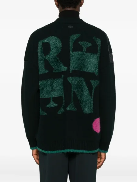 Pulover Lacoste din jacard verde