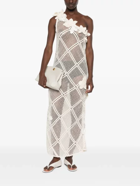 Rochie midi Jw Anderson cu model floral cu un umăr gol