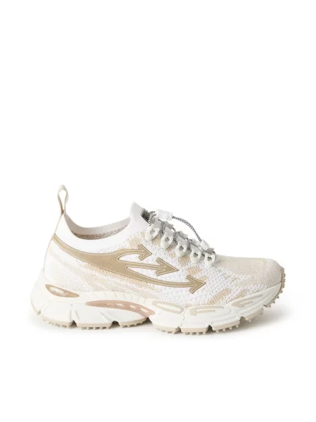 Sneakerși Off-white tricotate alb