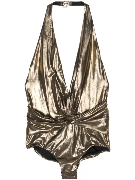 Body Ralph Lauren Collection drapat cu gât halter auriu