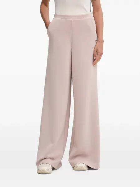 Pantaloni palazzo Guess cu autograf roz