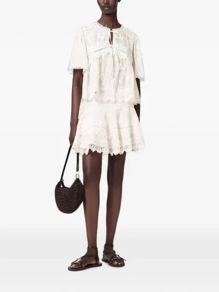 Fusta mini Allsaints în linie A alb