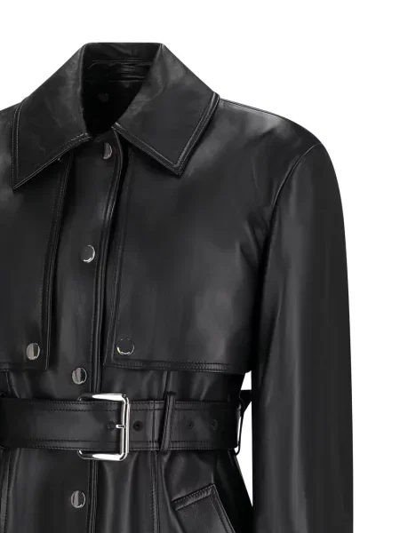 Öves bőrdzseki Max Mara fekete