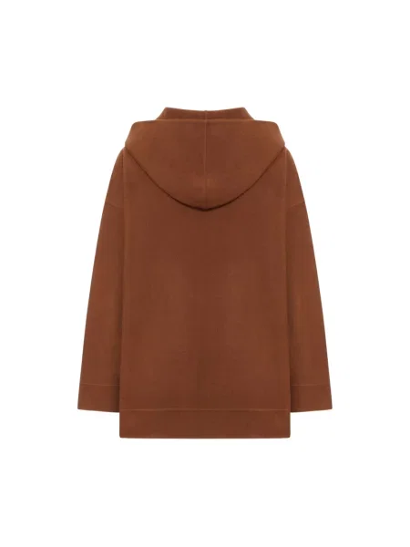 Bluza z kapturem Max Mara z kapturem brązowa