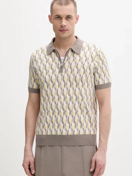 Tricou polo Hugo bej