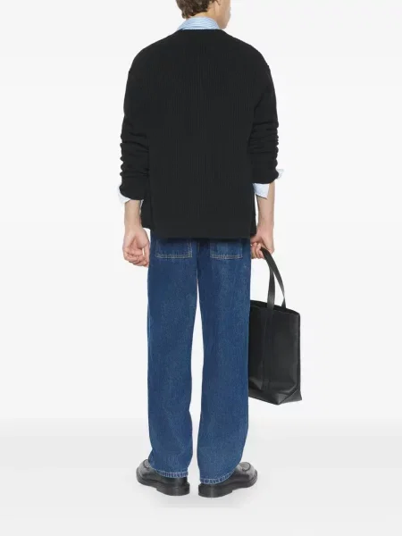 Straight fit džíny Maison Kitsuné modré