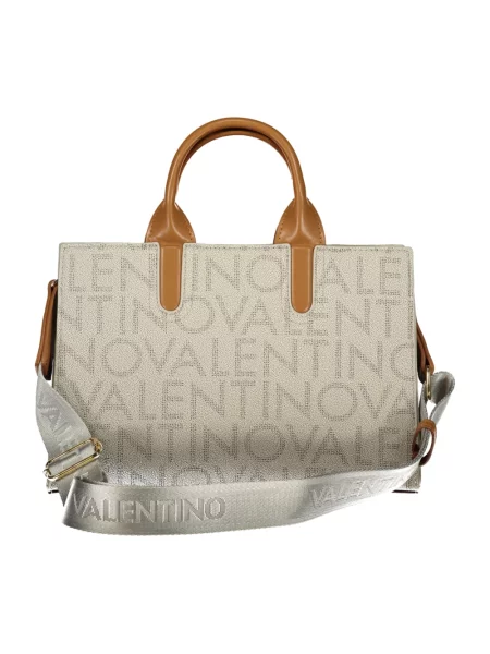 Lniana torebka Valentino By Mario Valentino beżowa