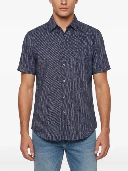 Cămașă Boss cu model floral cu imagine albastru