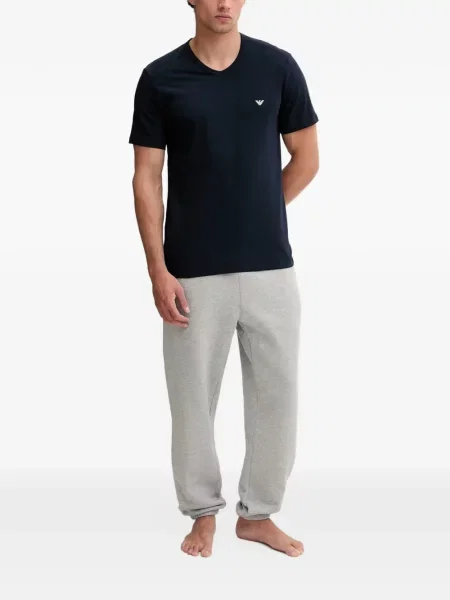 Πουκάμισο Emporio Armani με σχέδιο με λαιμόκοψη v μπλε