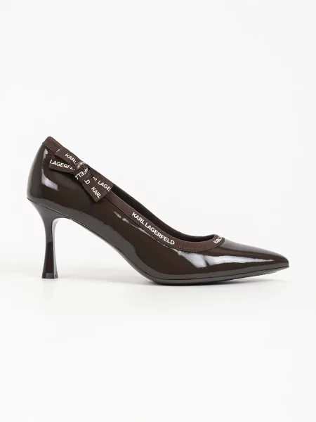 Karl Lagerfeld pantofi cu stiletto din piele Sienna maro