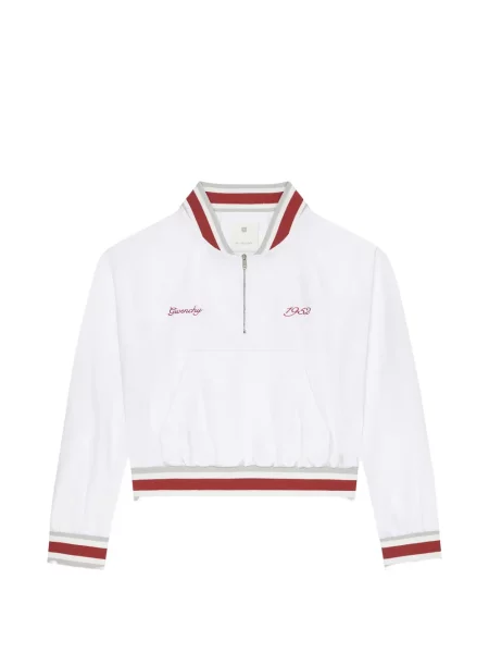 Hanorac cu fermoar Givenchy cu broderie alb