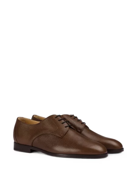 Pantofi loafer Doucal's cu șireturi din piele maro