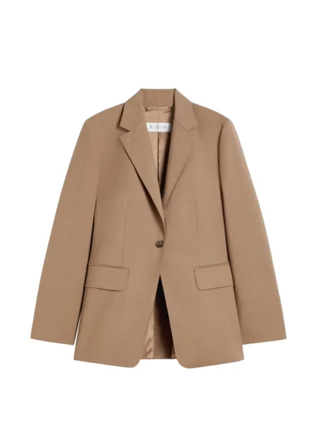 Marynarka Max Mara jednorzędowa z klapą brązowa