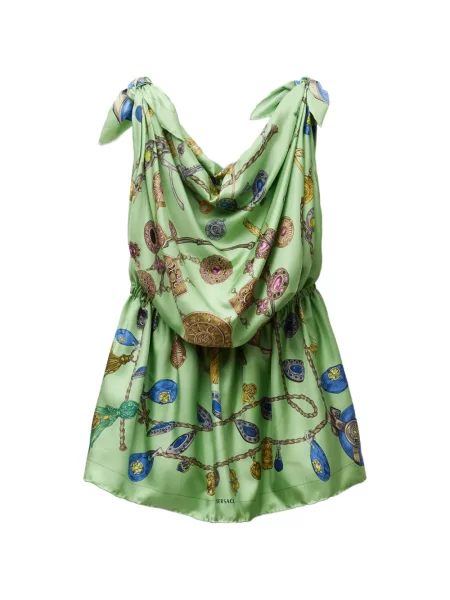 Rochie mini Versace de mătase verde