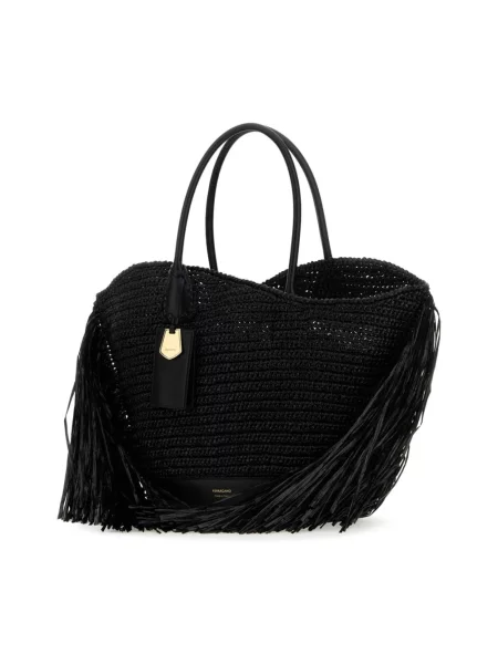 Shopperka Salvatore Ferragamo skórzana czarna