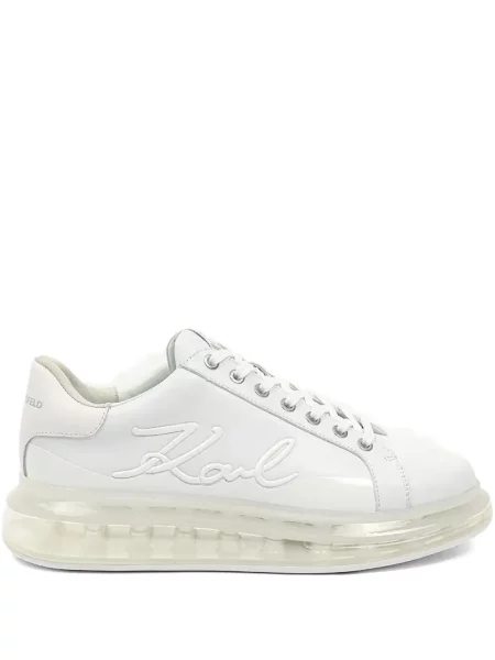 Sneakerși Karl Lagerfeld cu broderie alb